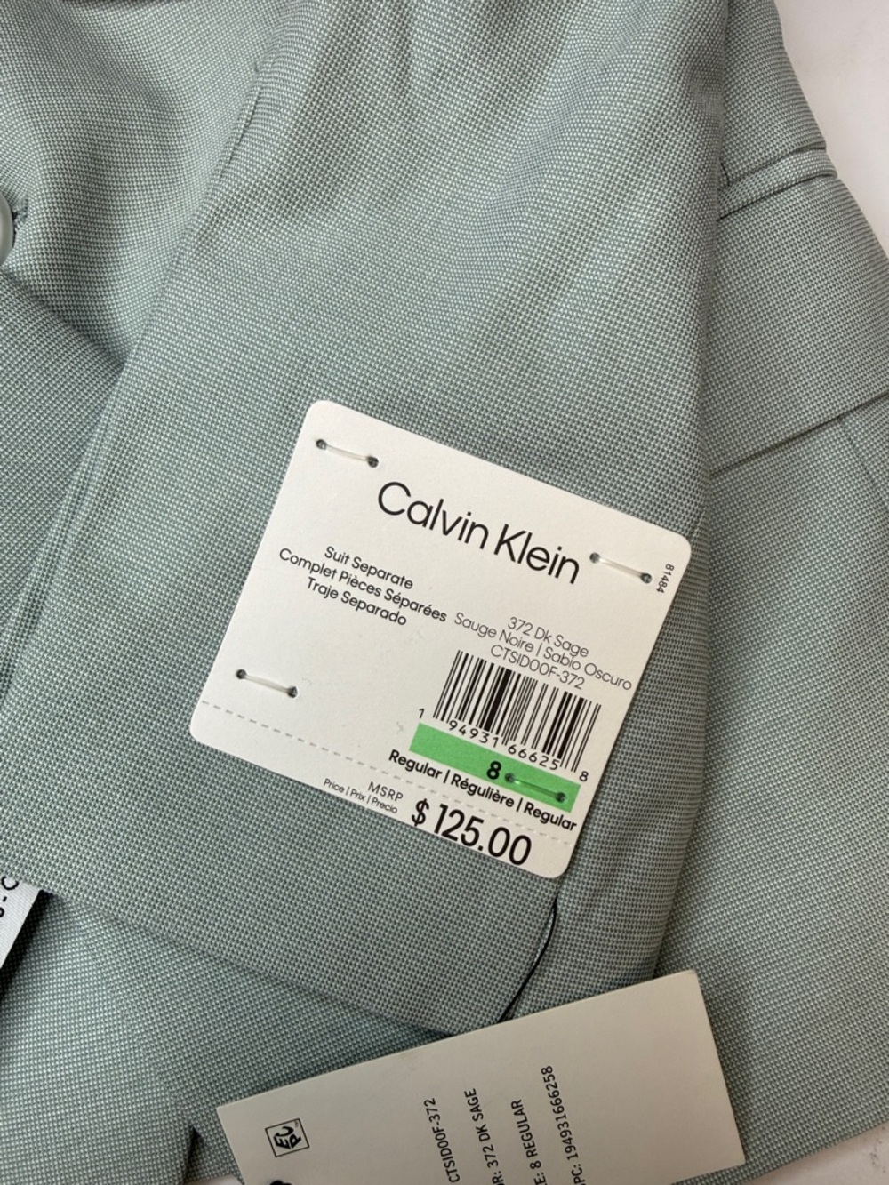 Calvin Klein Boys' Slim-Fit Stretch Suit Jacket -Dark Sage - Picture 6 of 13